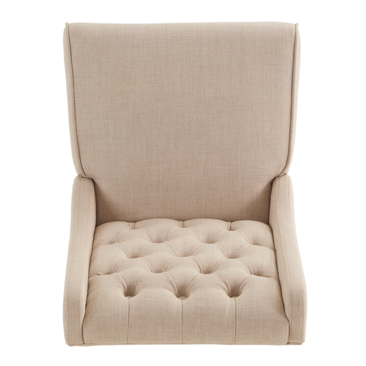 Tufted Linen Upholstered Side Chairs (Set of 2) - Beige Linen