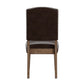 Nailhead Upholstered Dining Chairs (Set of 2) - Natural Finish, Brown Bonded Leather