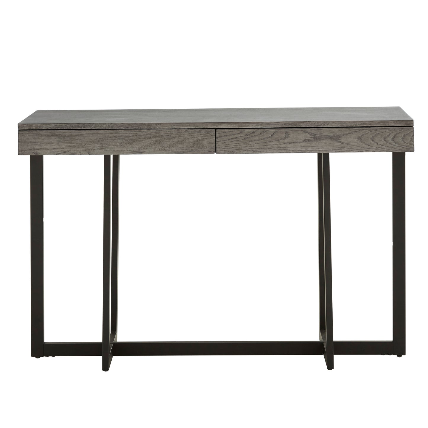 Wood Finish Sofa Table with Two Drawers - Gray Finish