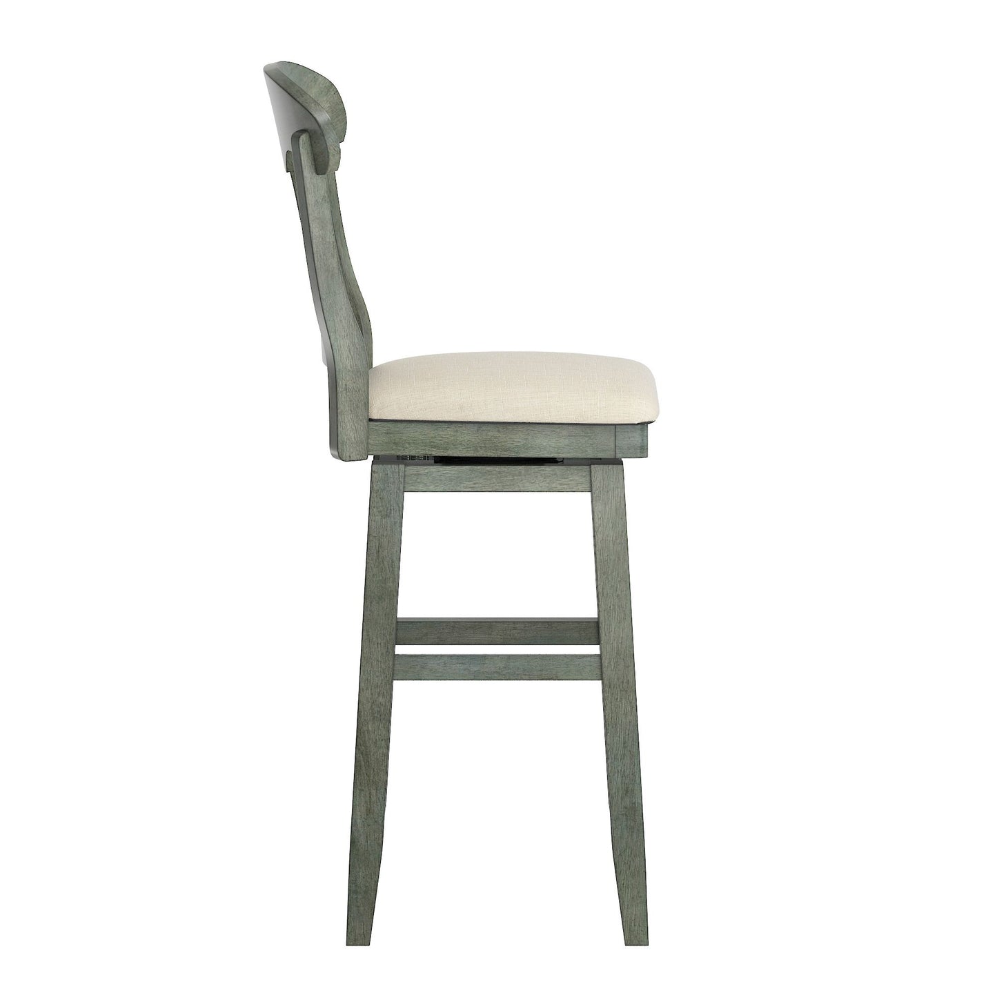 Napoleon Back Wood Swivel Bar Stool - Antique Sage Finish