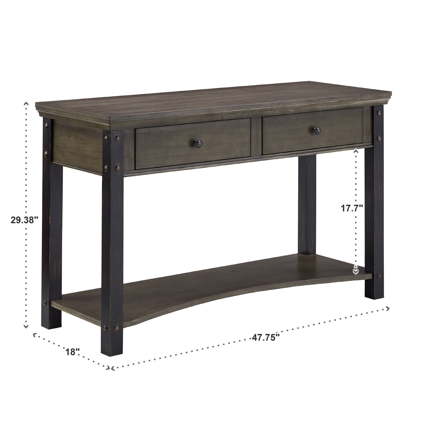 Wood Finish Sofa Table - Antique Gray