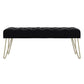 Velvet Tufted Bench - Black