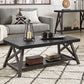 Rustic X-Base Accent Tables - Black Finish, End Table, Coffee Table, and Sofa Table Set