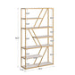 Geometric Gold Finish Powder Coat Metal Bookcase