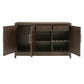 Brown Finish 3-Door Buffet Server with Wine Storage