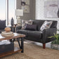 Modern Loveseat - Dark Brown Faux Leather