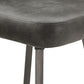 Metal Swivel Stools (Set of 2) - Dark Gray PU Laathar, 24" Countar Haight