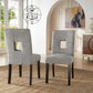 Keyhole Back Dining Chairs (Set of 2) - Gray Linen