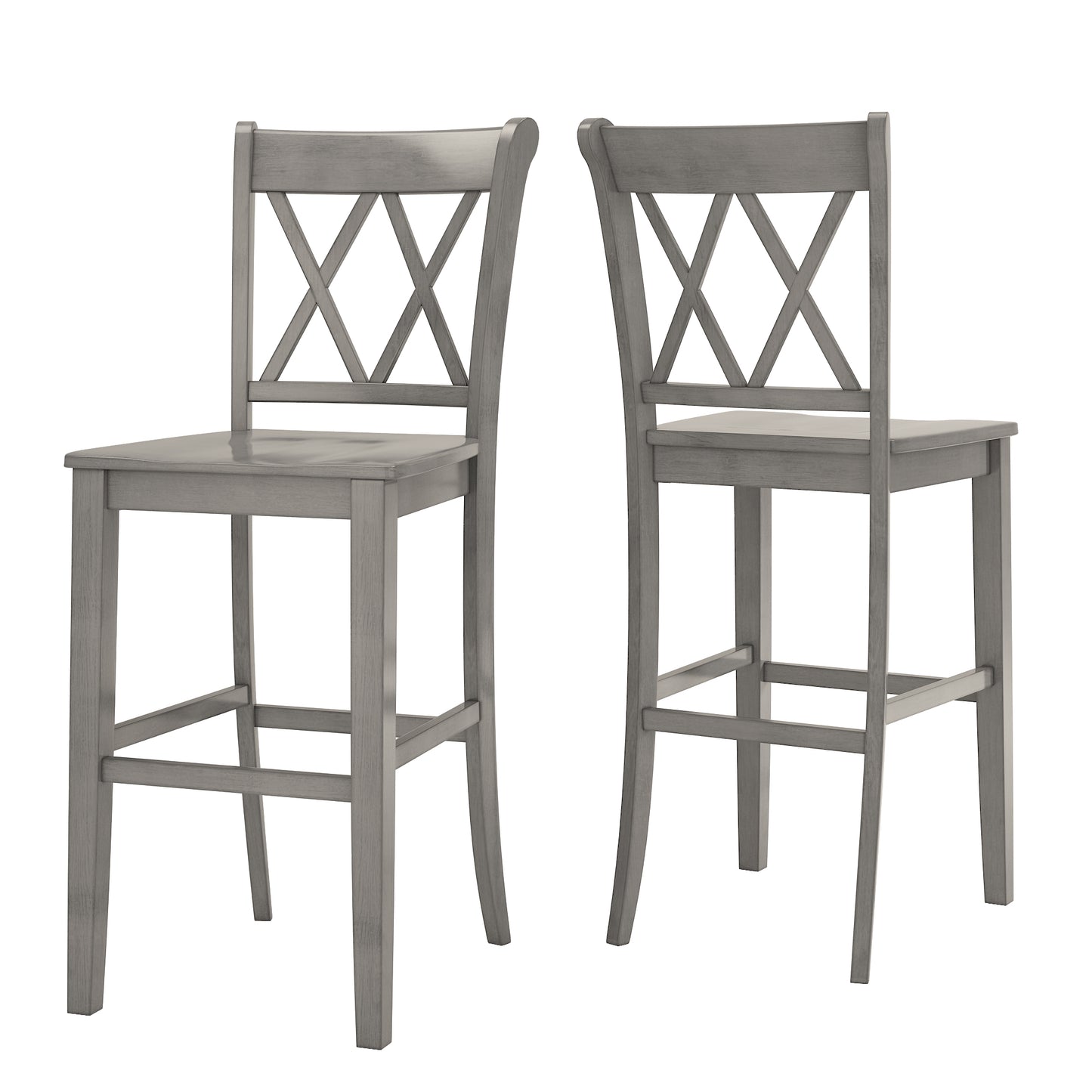 X-Back Bar Height Chairs (Set of 2) - Antiqua Gray Finish