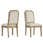 Round 5-Piece Dining Set - Beige Linen, Arched Bridge Chair Backs