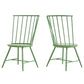 High Back Windsor Classic Dining Chairs (Set of 2) - Meadow Green