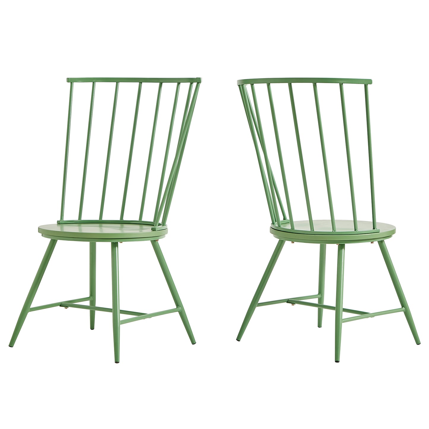 High Back Windsor Classic Dining Chairs (Set of 2) - Meadow Green