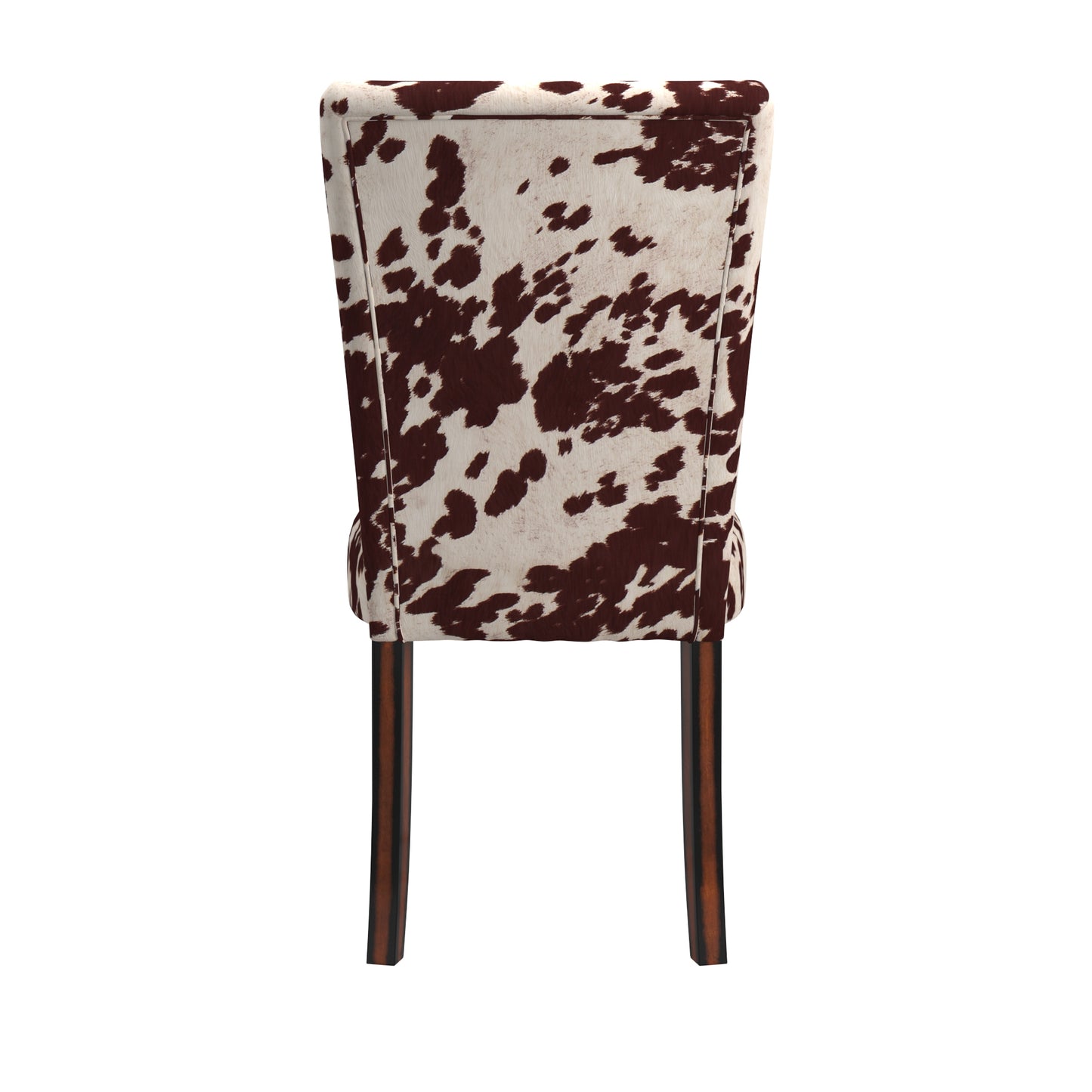 Cowhide Parsons Dining Chairs (Set of 2) - Espresso Finish, Brown Cowhide