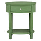 1-Drawer Oval End Table - Meadow Green