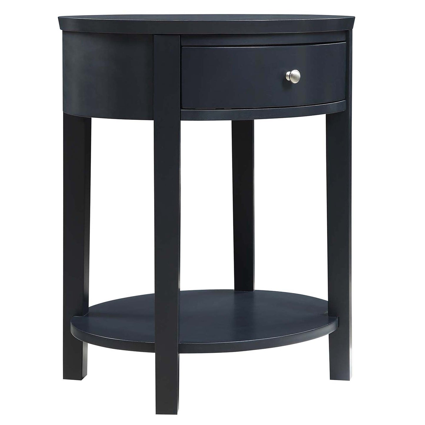 1-Drawer Oval End Table - Vulcan Black