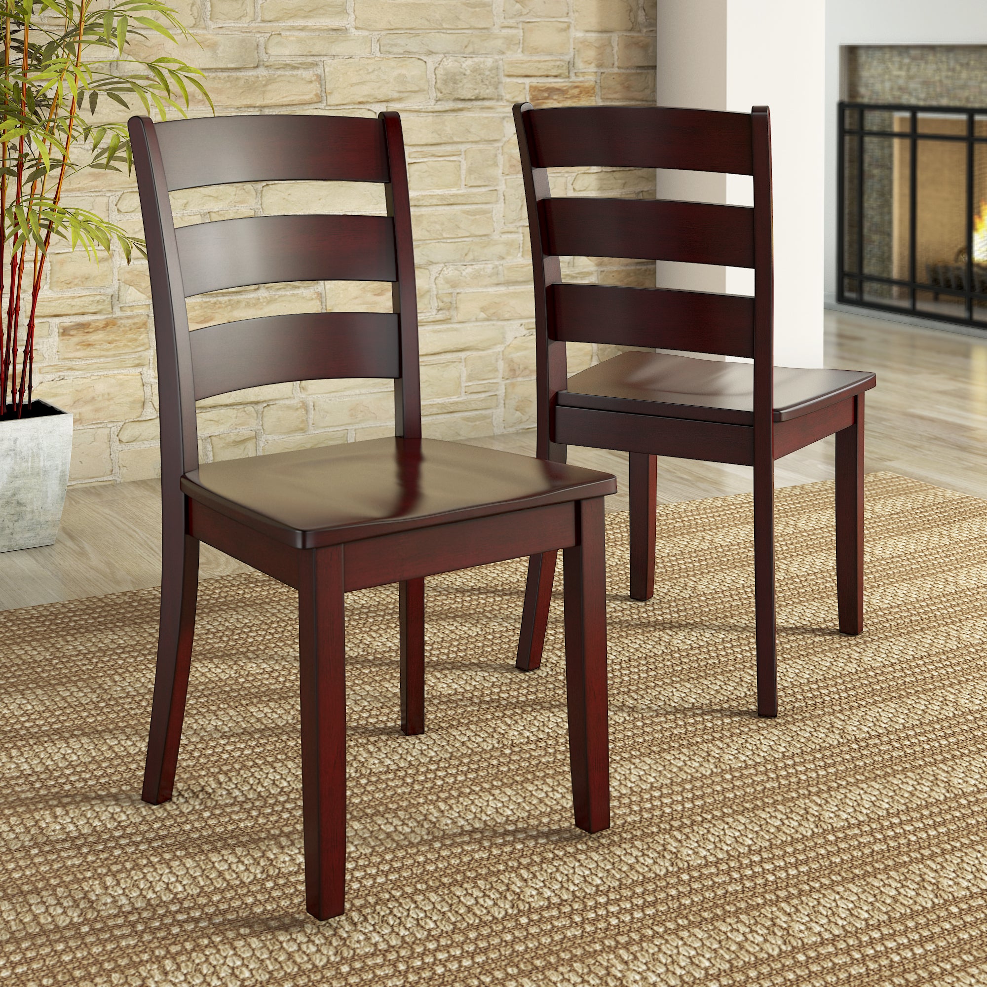 Vintage wooden ladder back chairs online