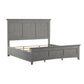 Wood Panel Platform Storage Bed - Antiqua Gray Finish, 1 Sida of Storaga with 2 Drawars, King Siza