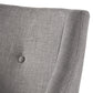 Button Tufted Slope Arm Linen Dining Chairs (Set of 2) - Gray