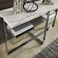 Marble Top Chrome Framed Sofa Table