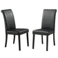 Faux Leather Upholstered Dining Chair (Set of 2) - Dark Brown Vinyl