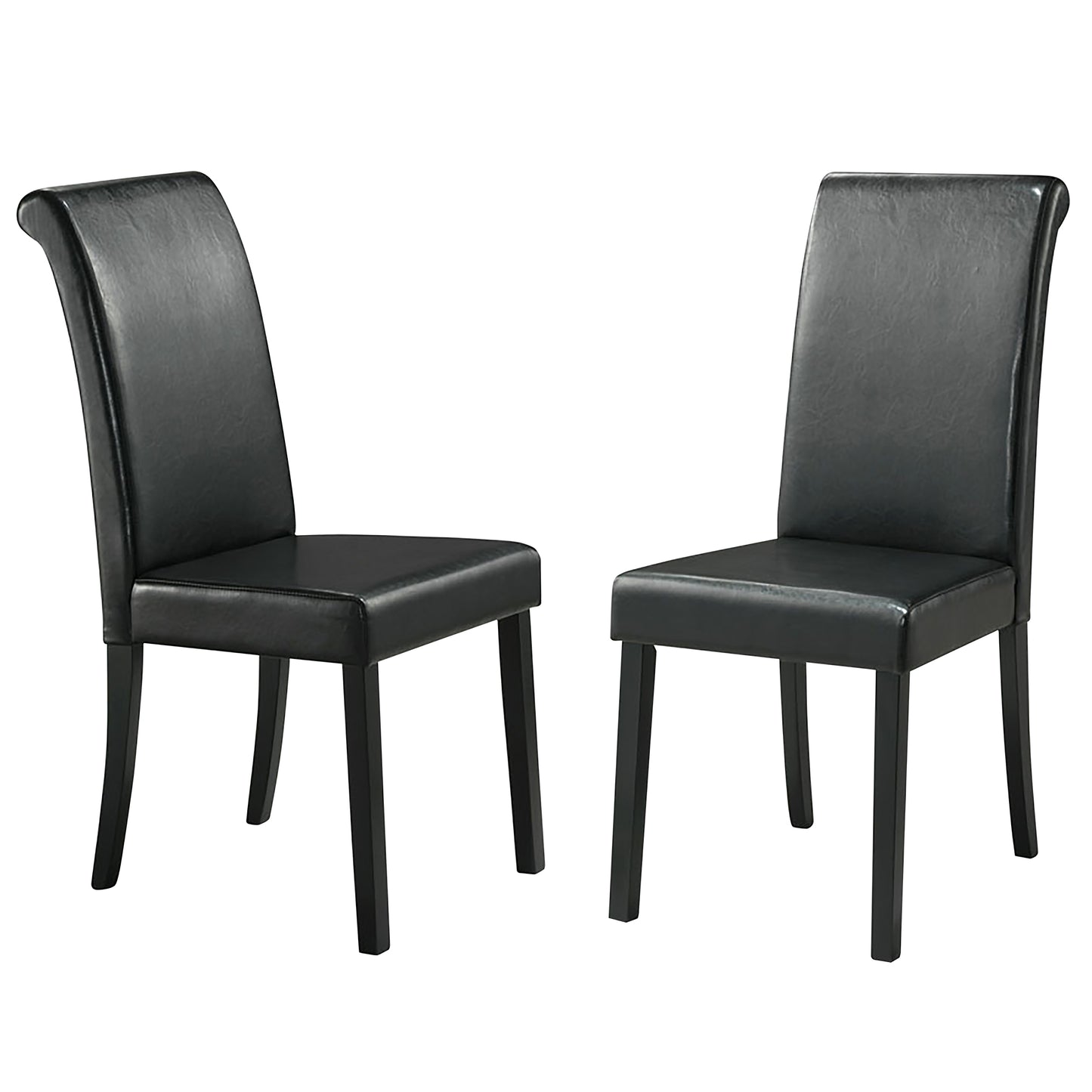 Faux Leather Upholstered Dining Chair (Set of 2) - Dark Brown Vinyl