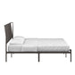 Metal Platform Bed with Curved Metal Headboard (King Size)