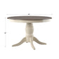 Two-Tone Round Dining Set - Antique White, Cross Back, 3-Piece Set