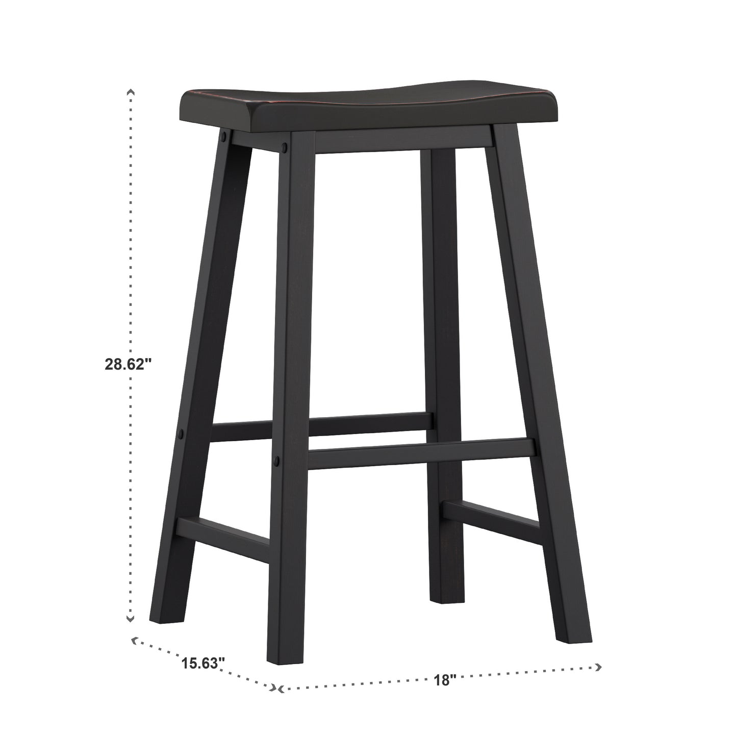 Saddle Seat 29" Bar Height Backless Stools (Set of 2) - Black Sand-Through Finish