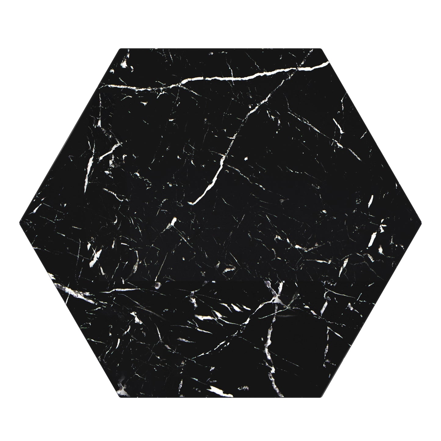 Faux Marble Table - Black, Hexagon, End and Coffee Table Set