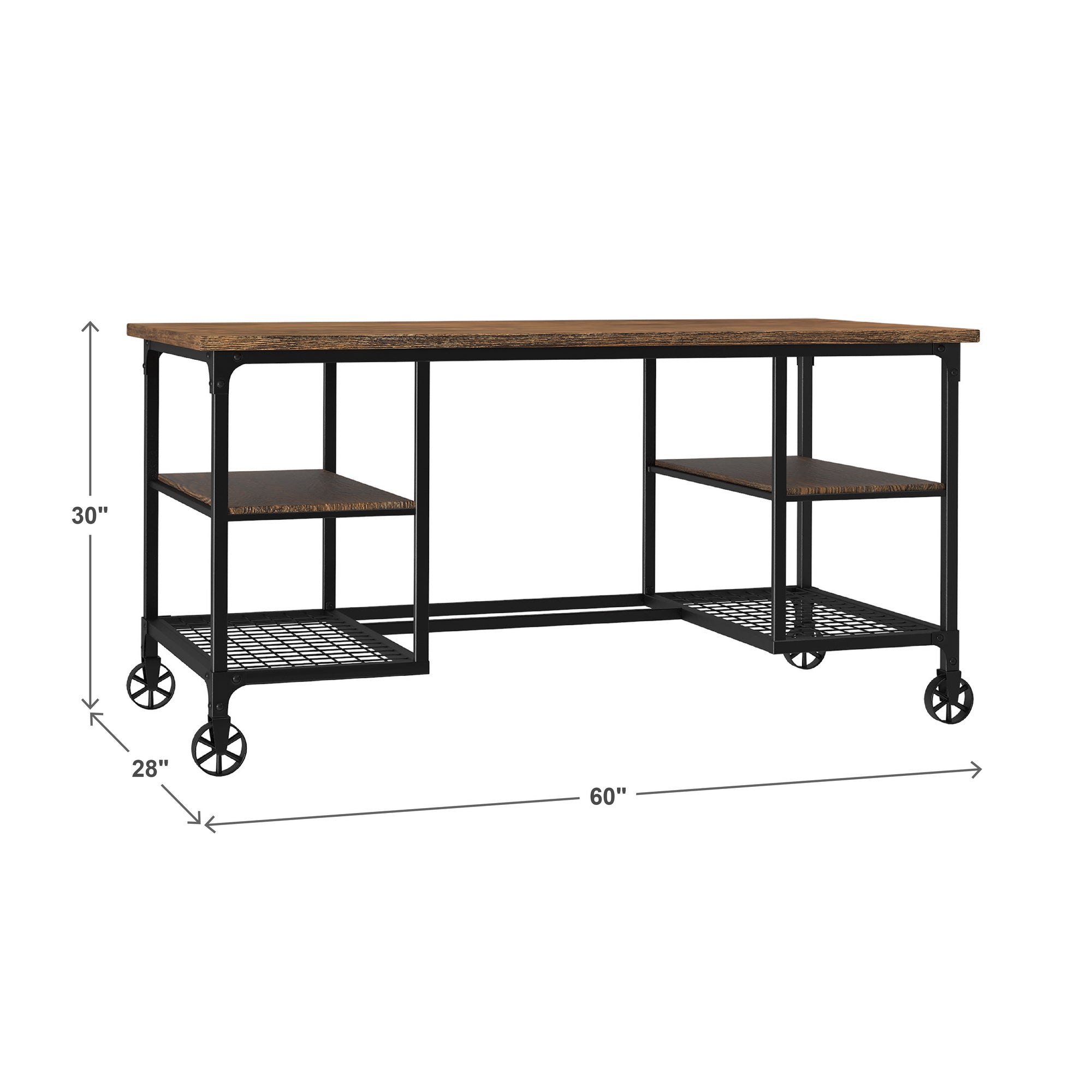 Industrial Modern Rustic Storage Desk by Inspire Q Classic