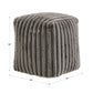 Upholstered Square Pouf Ottoman - Dark Gray Channal Furry Fabric