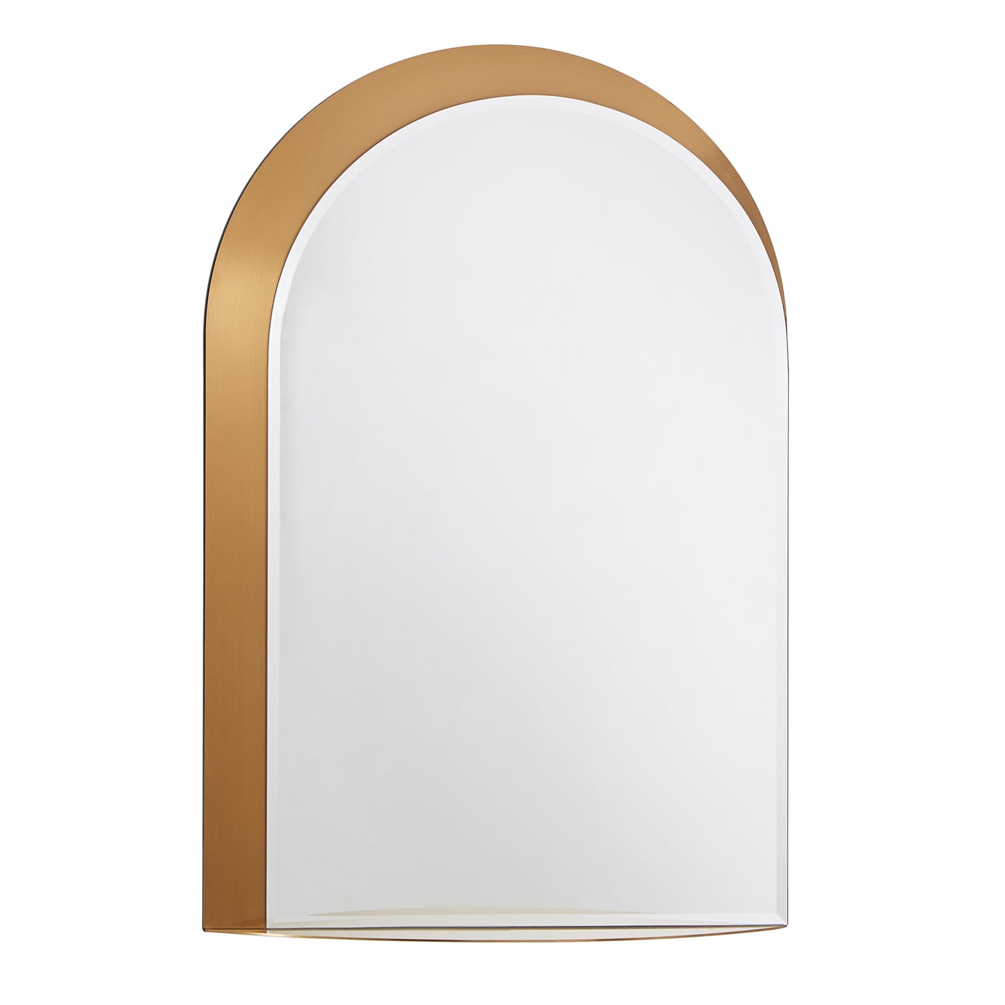 Metal Arched Wall Mirror with Shelf - Gold Finish