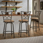 Cross Adjustable Swivel Stools (Set of 3) - Bronze Finish, X-Back