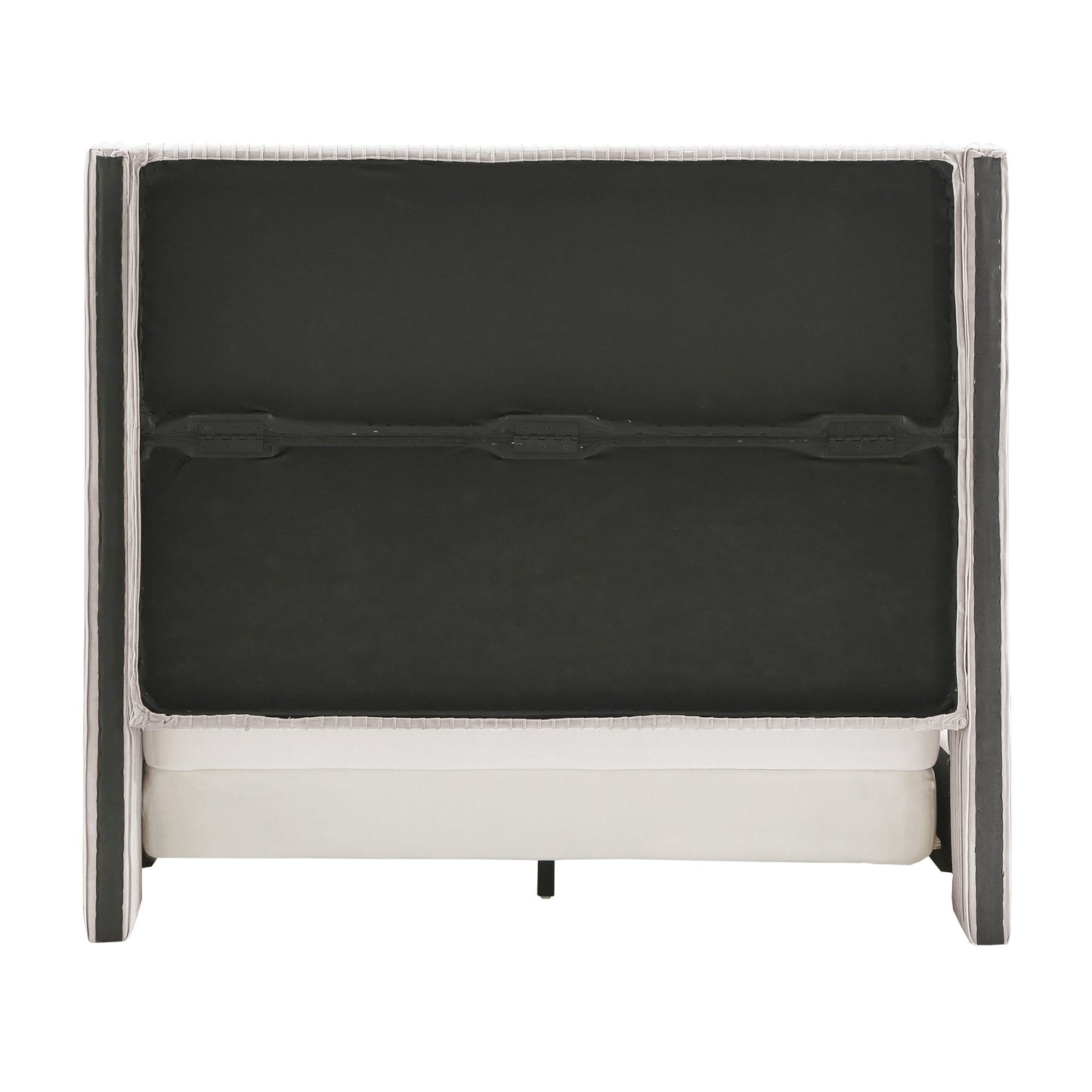 Wingback Upholstered Bed - Light Dove Gray, Queen