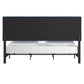 Black Finish Frame with Velvet Fabric Platform Bed - Dark Blue, King (King Size)