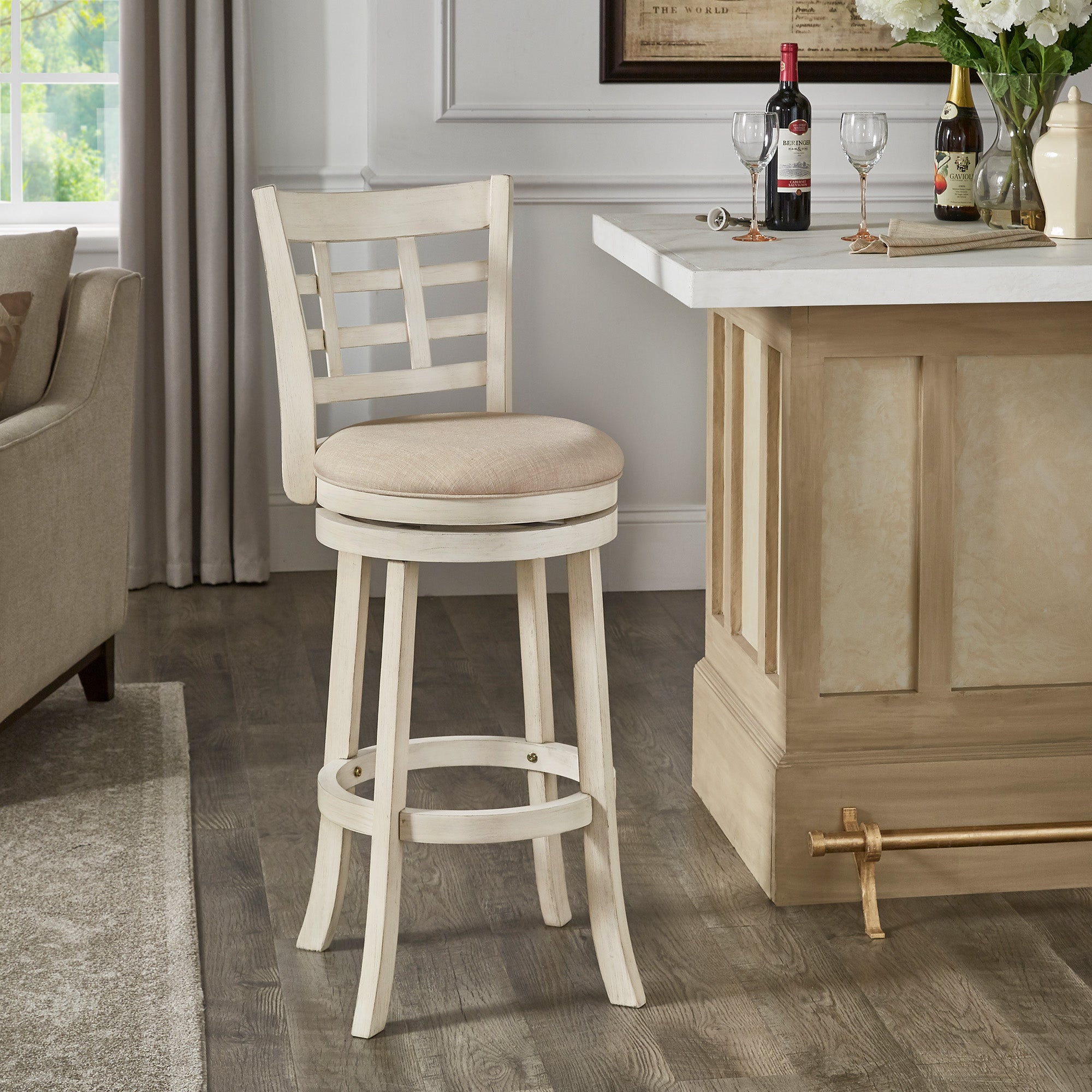 Beige swivel best sale bar stools