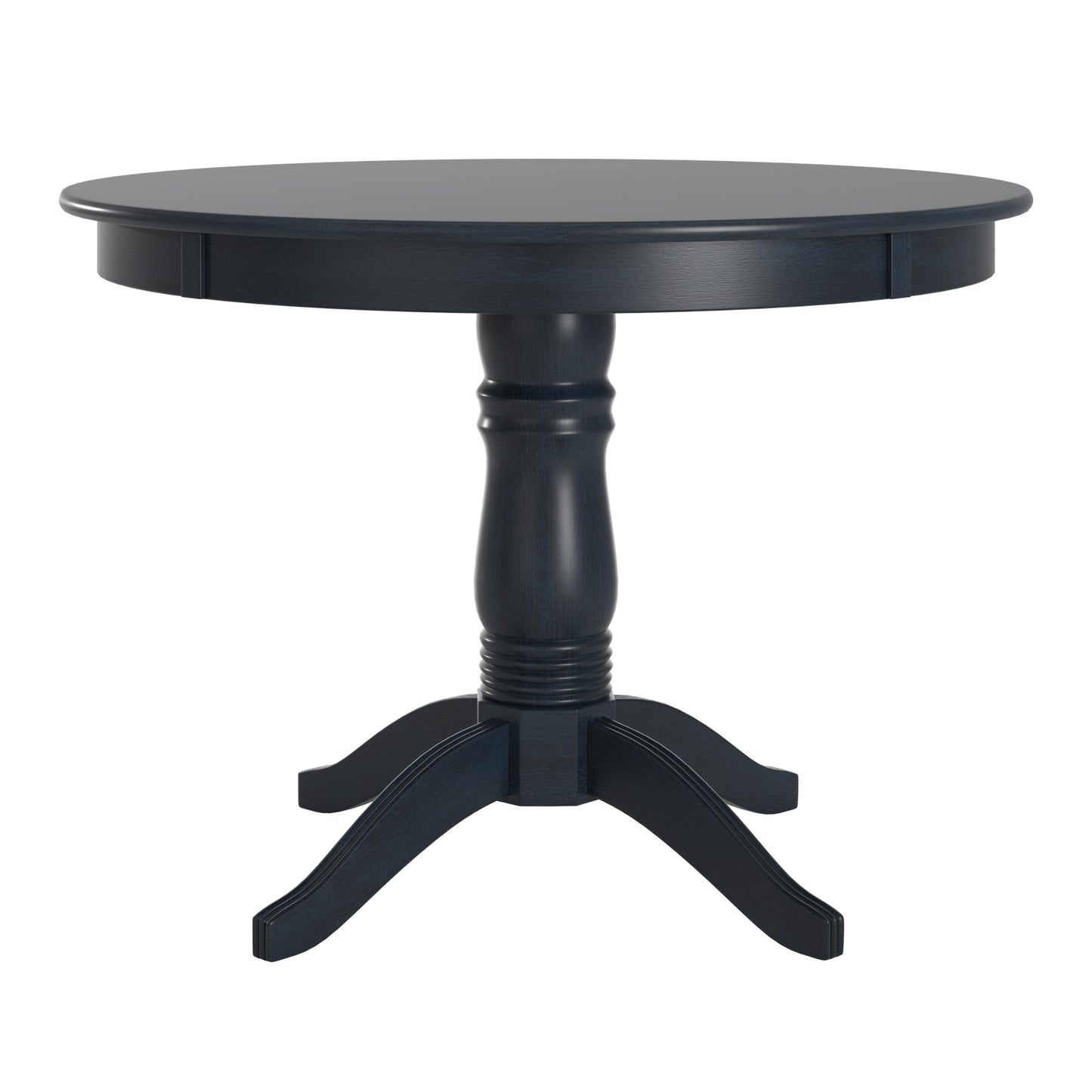 Round Pedestal Base Dining Table - Antique Denim Finish