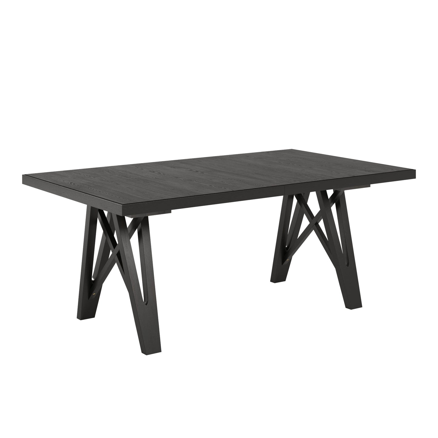 Wood Finish 72"-90" Extendable Dining Table - Black Oak