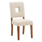 Upholstered Fabric Keyhole Dining Chairs (Set of 2) - Beige