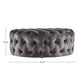 Round Tufted Ottoman with Casters - Dark Gray Velvet