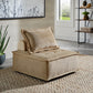 Velvet Tufted Modular Accent Chair with Pillow Back - Taupe