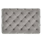 Rectangular Tufted Ottoman with Casters - Gray Velvet