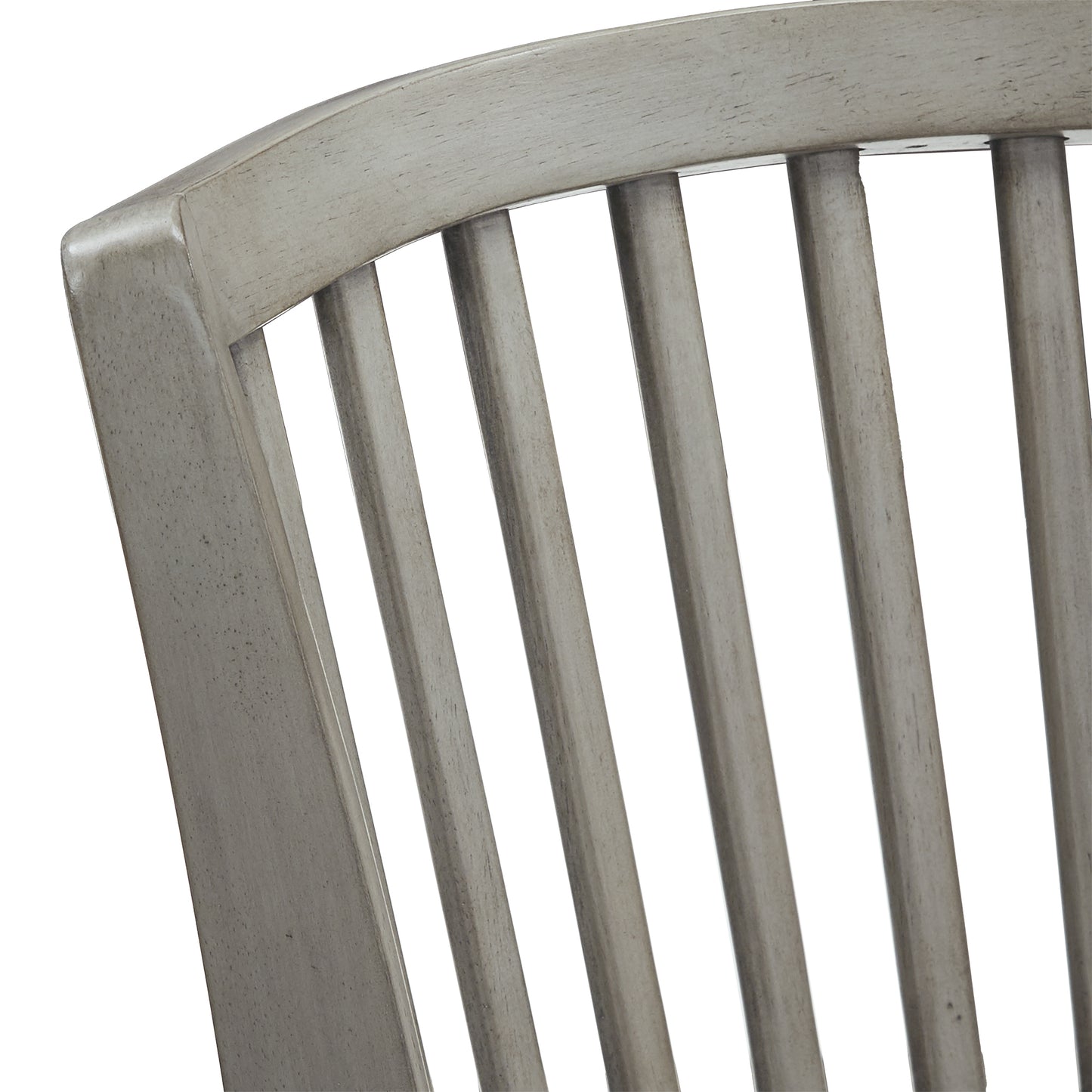 Slat Back Swivel Chair - 29" Bar Height, Antique Gray Finish, Gray Linen