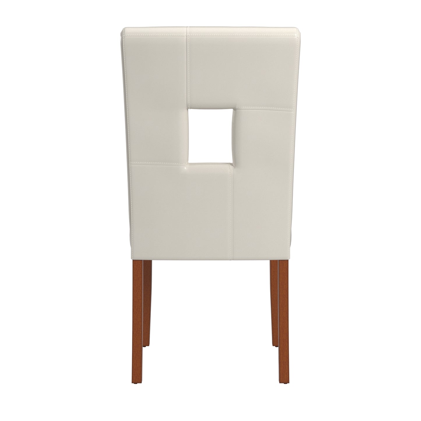 White Faux Leather Keyhole Dining Chairs (Set of 2)