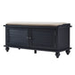 Velvet Cushion Storage Bench - Black