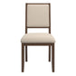 Wood Finish Cream Boucle Fabric Dining Chair (Set of 2) - Walnut