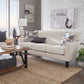 Modern Sofa - White Linen, Espresso Finish