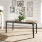 Two-Tone Extending Dining Set - Antique Black, Slat Back, 7-Piece Set