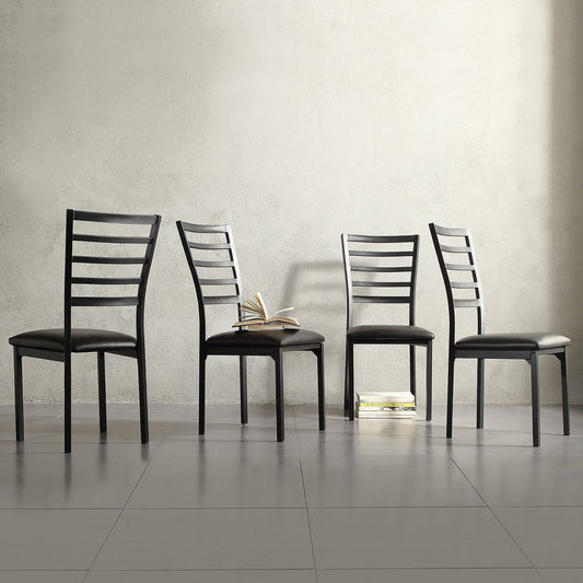 Black Metal Dining Chairs (Set of 4)