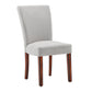 Chenille Parsons Dining Chairs (Set of 2) - Espresso Finish, Silver Gray Chenille